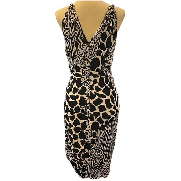 CACHE | black & white animal print dress M - Picture 2 of 8